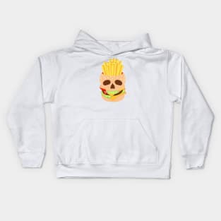 Cheeseburger Skull and Fries Kids Hoodie